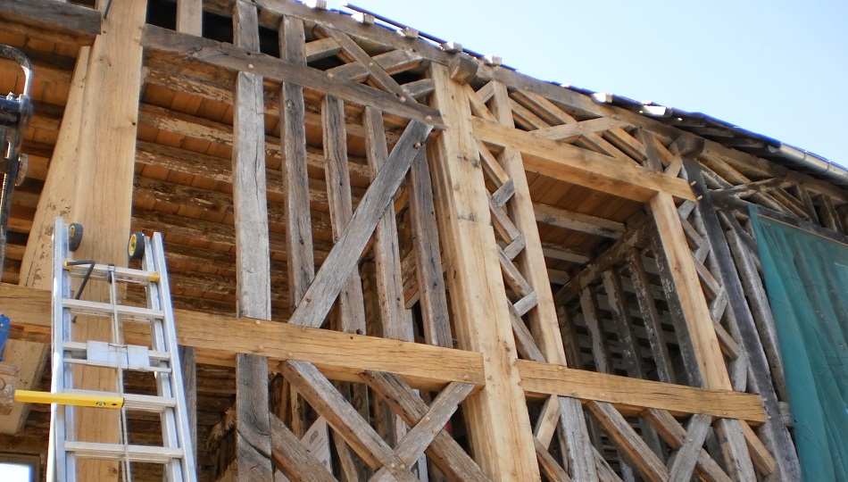 Restauration d'une façade en colombage