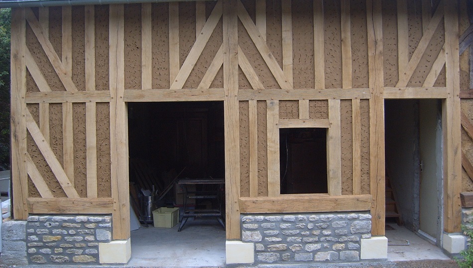 Restauration d'une façade en colombage