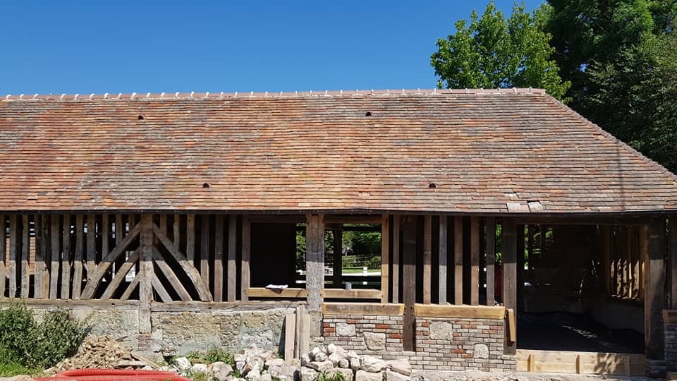 Restauration d'une façade en colombage