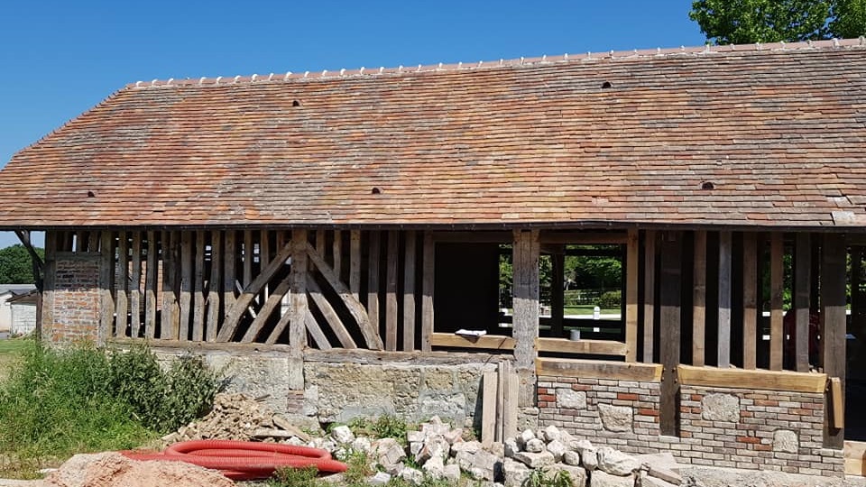Restauration d'une façade en colombage