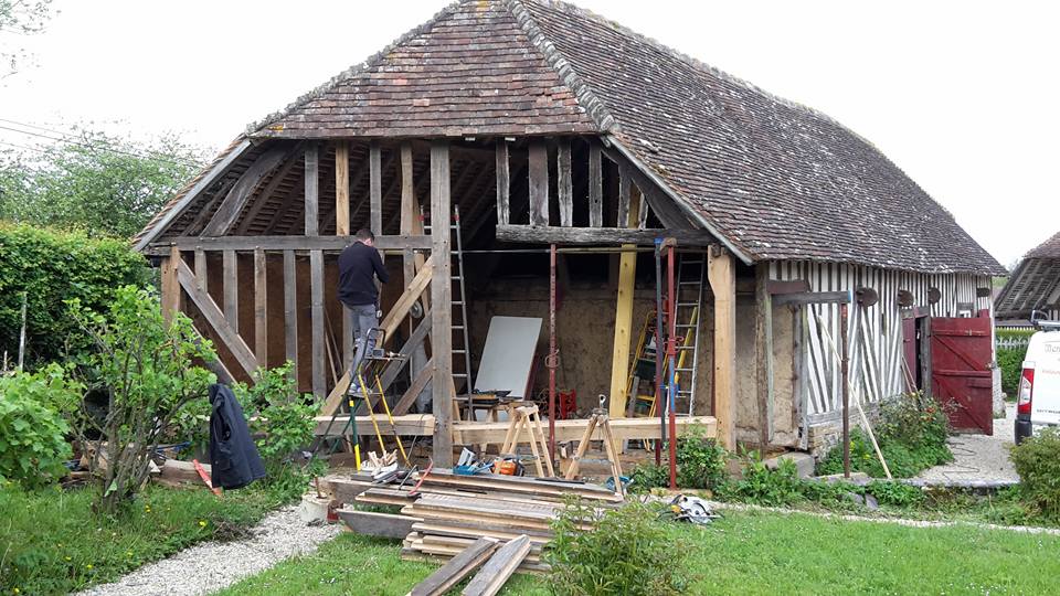 Restauration d'un pignon en colombage